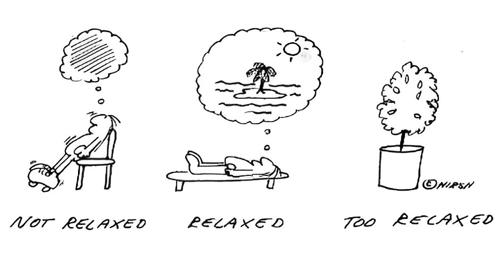too relaxed cartoon by allan hirsh